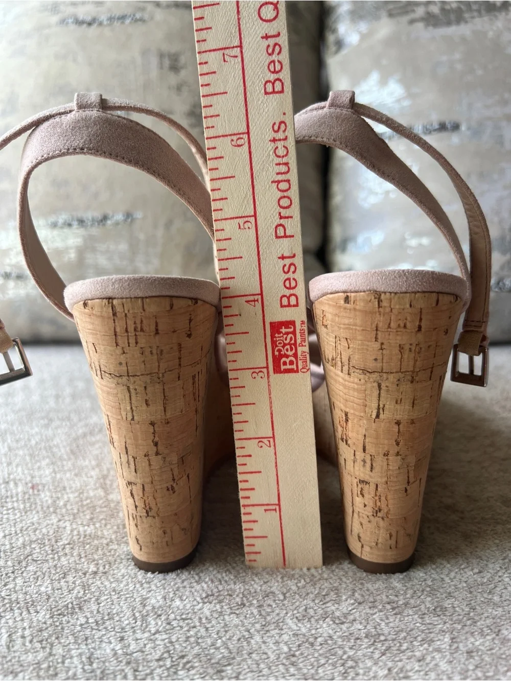 BP. Arya Platform Wedge Sandals Baby Blush (Pink) Size 6 1/2 / Faux Suede / Cork